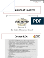 Mechanism of Toxicity I: Dr. Nadia Mohamed Sharaf
