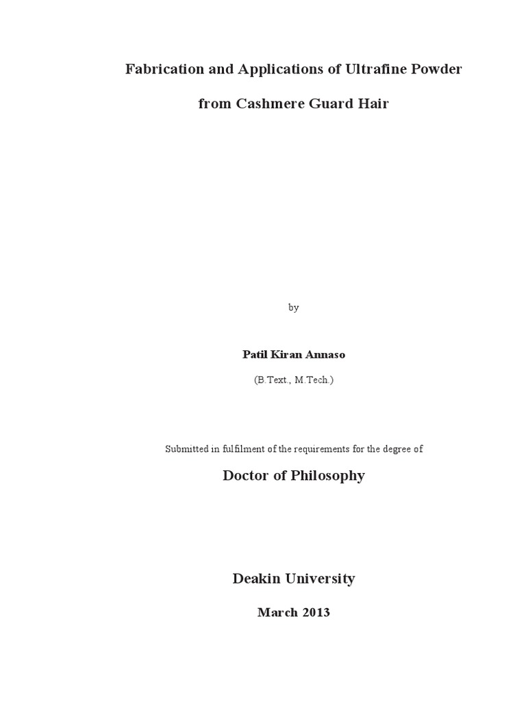 Ultrafine Cashmere Powder Applications | PDF | Wool | Chemical Bond