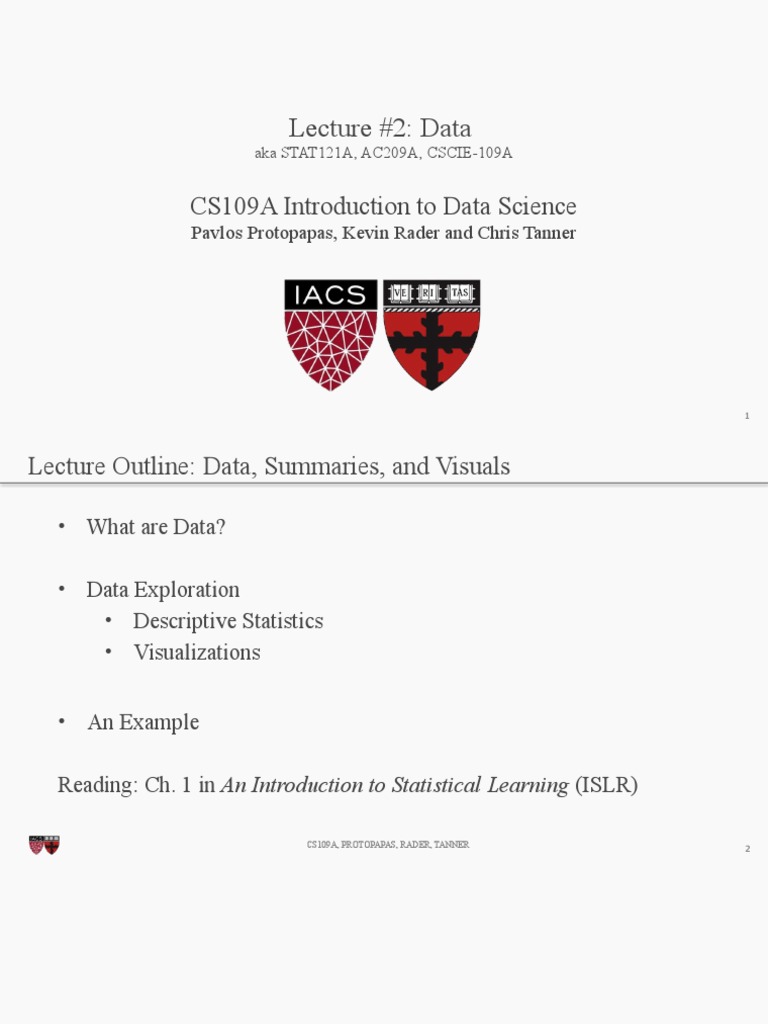 Lecture2 Data | PDF | Median | Mean