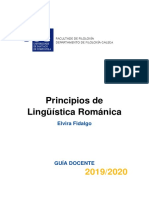 Principios de Lingüística Románica: Elvira Fidalgo