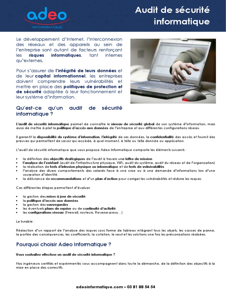 Audit de sécurité informatique Adeo | PDF | Sécurité des systèmes d ...