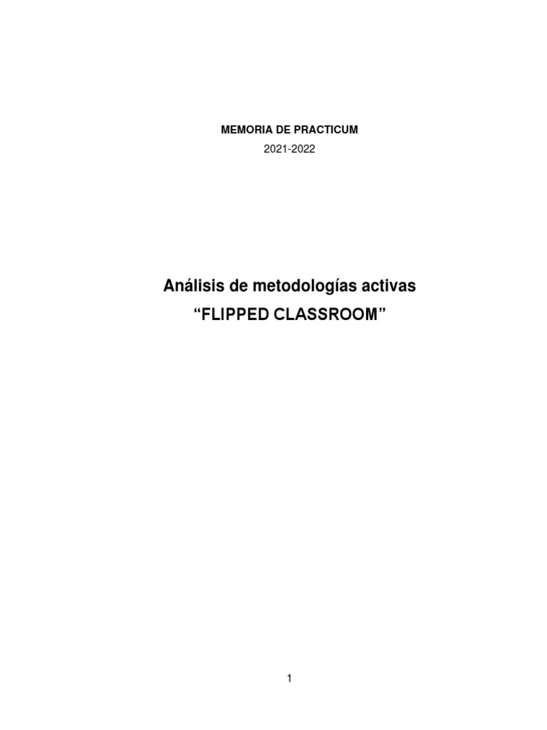 Análisis de Flipped Classroom en Educación | PDF | Modificación de ...