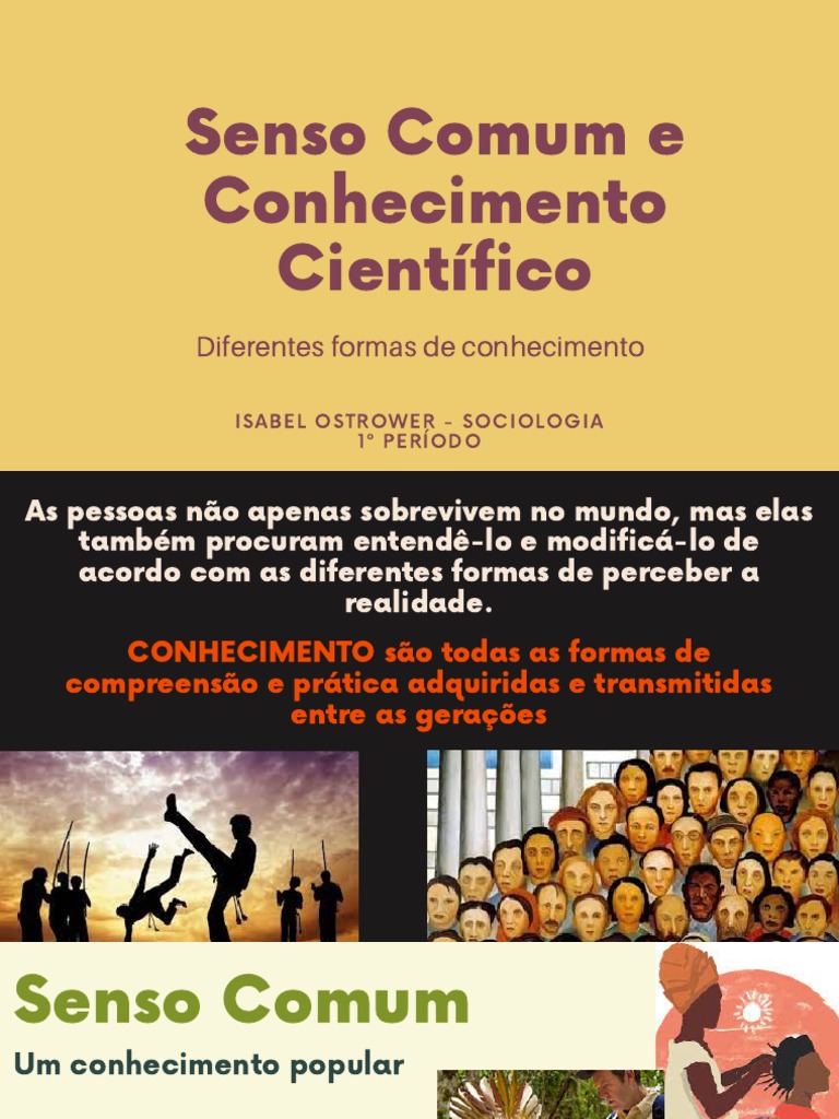 Senso Comum e Conhecimento Científico | PDF | Conhecimento | Science