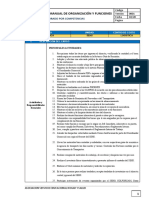 Manual de Organización Y Funciones: Perfil Estructurado Por Competencias