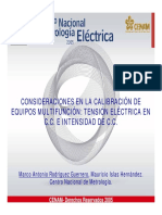 Consideraciones en La Calibración de Equipos Multifunción - Tensión Eléctrica en C.C. e Intensidad de C.C.