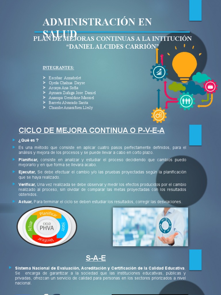 Mejora Continua en Salud: Plan Institucional | PDF | Planificación