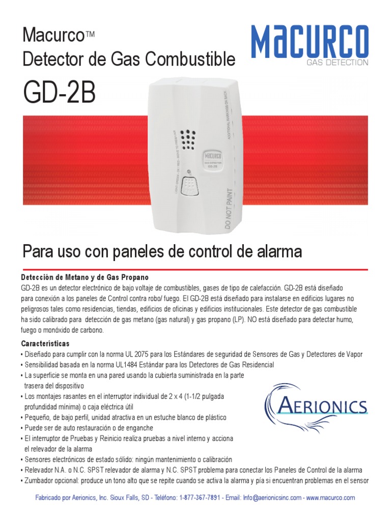 GD-2B Spanish Data Sheet PDF | PDF | Gas natural