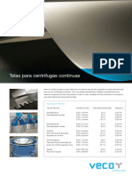 Telas para Centrifugas Continuas: Especificações Técnicas