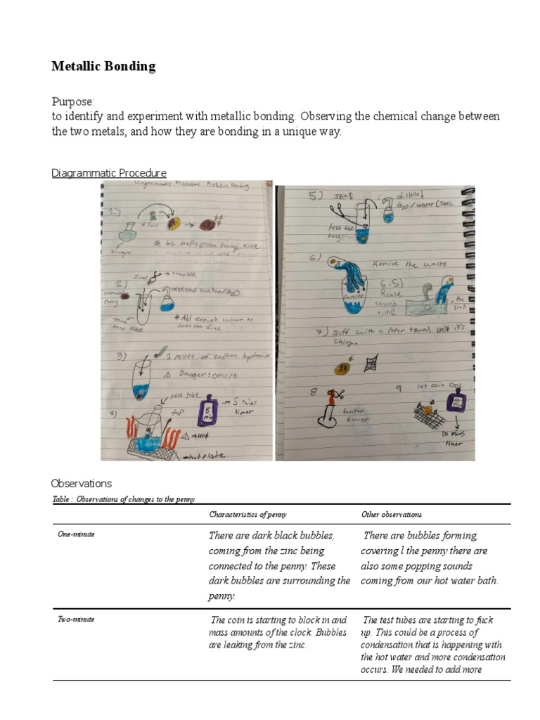 Lab Report Metallic Bonding-Matteo Giannetta Good Copy Final | PDF ...