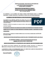 Proceso de Matrícula 2023-1 FECHA: Del 20 Al 24 de MARZO 2023