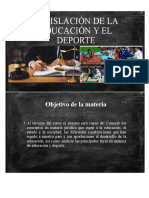 Legislación de La Educación Y El Deporte