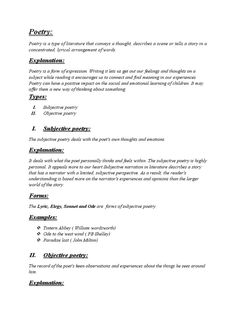 Poetry First Semester Pdf