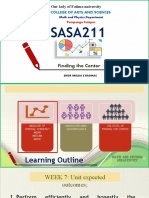SASA211: Finding The Center