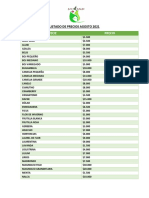 Listado de Precios Agosto 2021