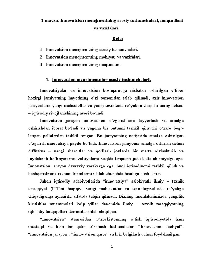 1 Mavzu | PDF