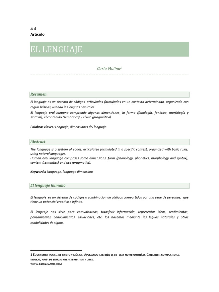 El Lenguaje | PDF | Artes del Lenguaje y Comunicación | Estudios de ...
