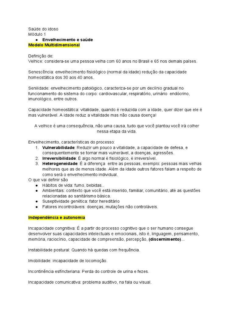 Envelhecimento: Saúde e Desafios | PDF | Envelhecimento | Terceira idade