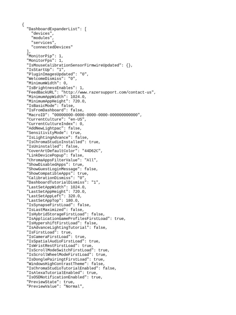 Razer Synapse Configuration Data | PDF