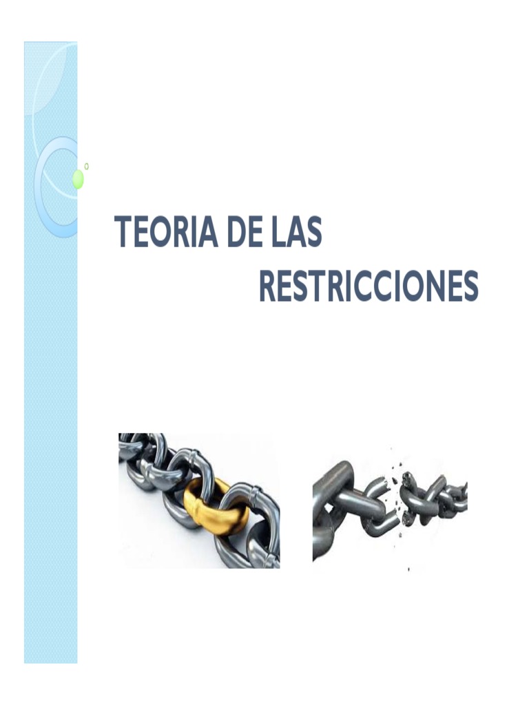 TEORIA DE LAS RESTRICCIONES Presentacion PDF