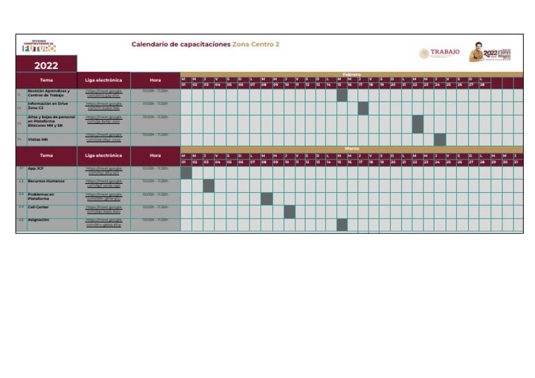 Calendario de Capacitaciones | PDF