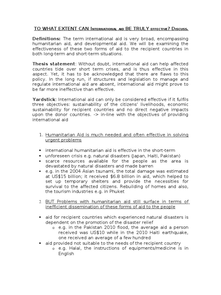 The Effectiveness of International Aid | PDF | Aids | Development Aid