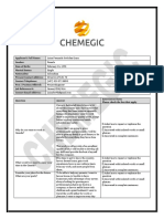 Chemegic Job Interview Questionnaire