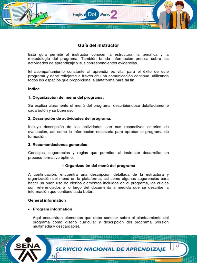 Guía para Instructores del Programa | PDF | Aprendizaje | Léxico