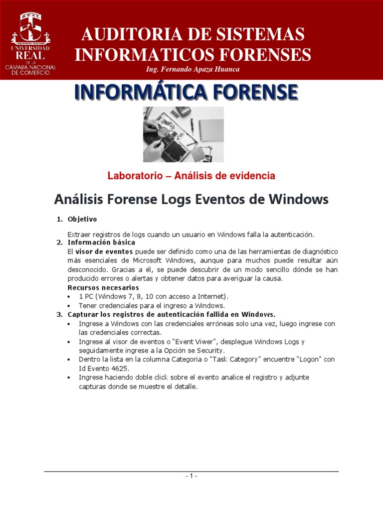 Análisis Forense de Logs en Windows | PDF | Informática