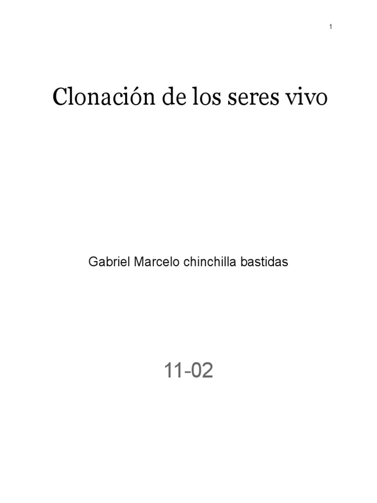 Clonación de Los Seres Vivos PDF Clonación Procesos biologicos