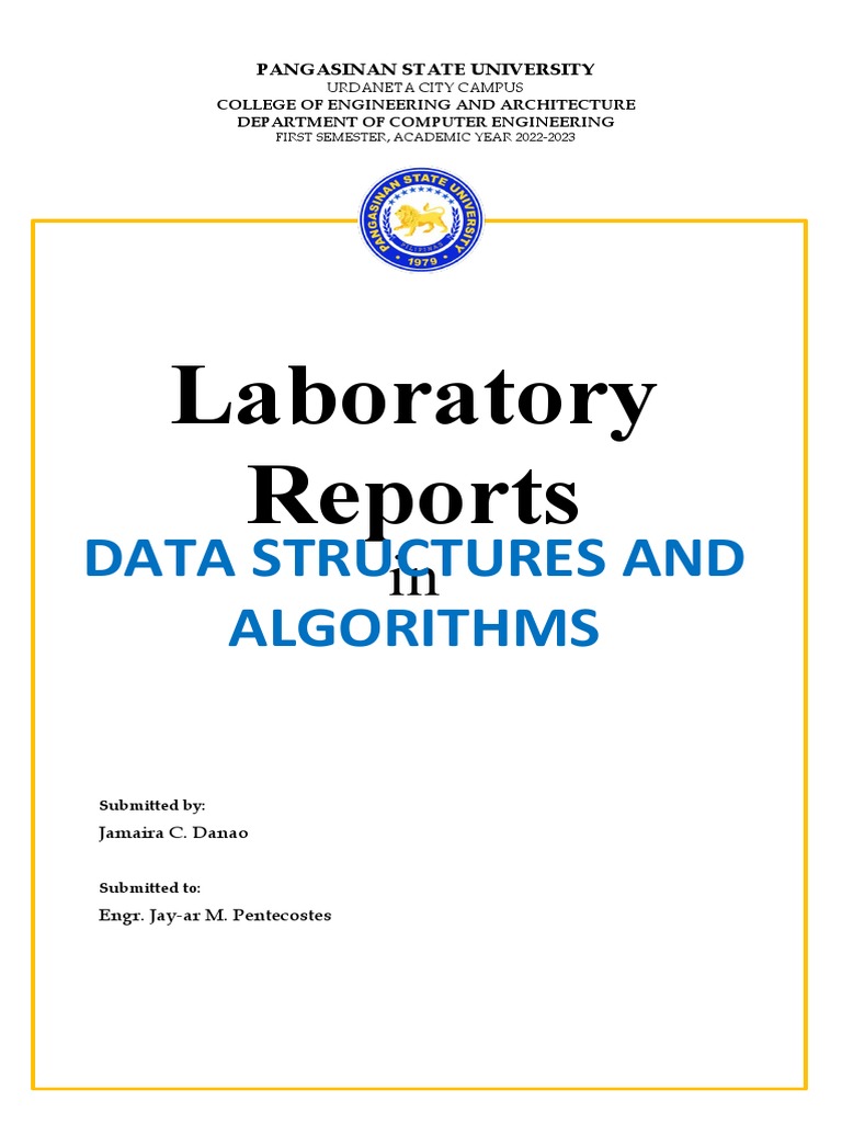 Laboratory Reports: Data Structures and Algorithms | PDF | Programming ...