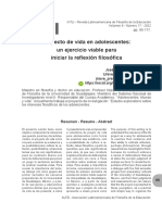 Proyecto de Vida en Adolescentes: Un Ejercicio Viable para Iniciar La Reflexión Filosófica