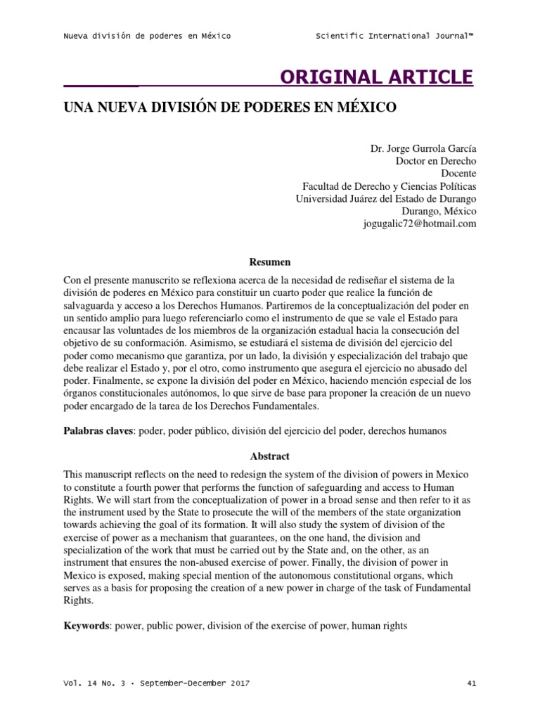 j-gurrola-divisi-n-de-poderes-en-m-xico-v14n3-pdf-estado-pol-tica