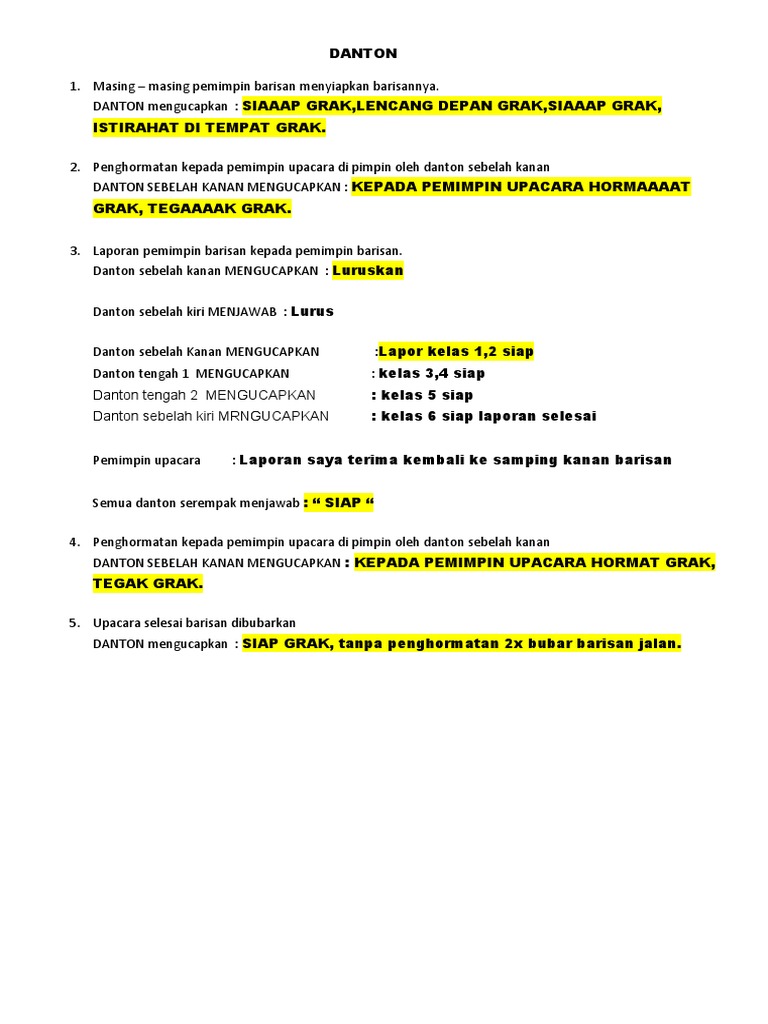 Teks dan Tugas Danton Paskibra | PDF