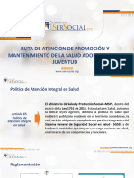 Ruta de Atencion de Promoción Y Mantenimiento de La Salud Adolescencia Y Juventud