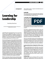 Learning for Leadership