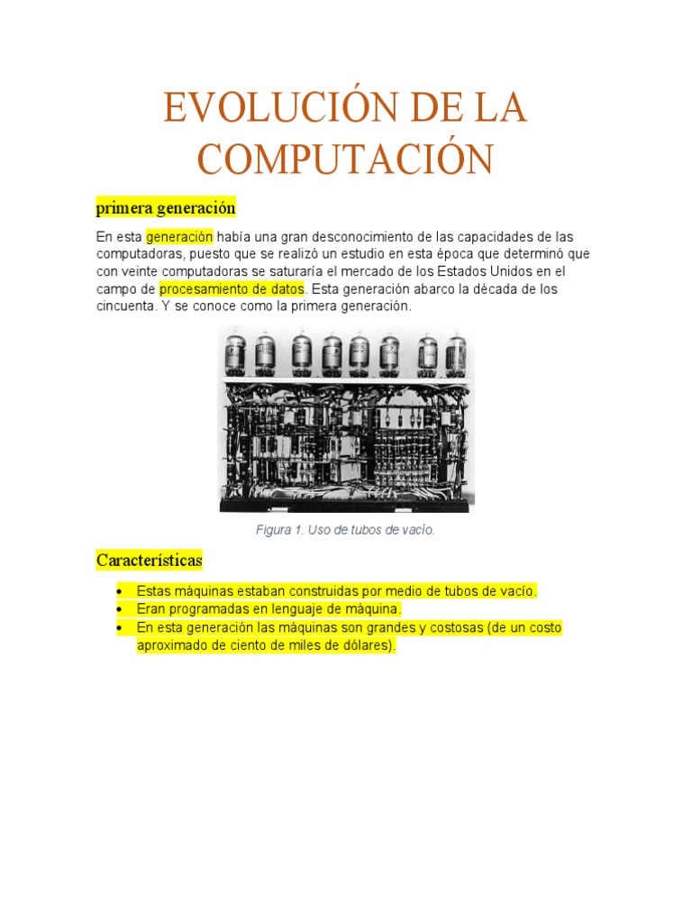 Evolución de las Computadoras: Generaciones | PDF | Computadoras ...