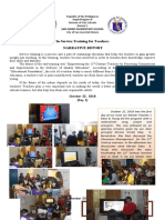 In-Service Training For Teachers Narrative Report: San Isidro Elementary School