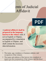 Contents of Judicial Affidavit