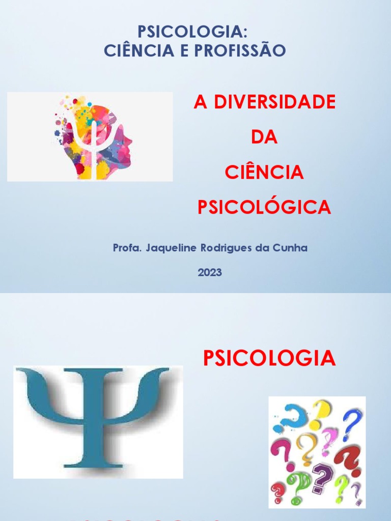 1 A Diversidade Da Ciência Psicológica | PDF | Psicologia | Pensamento