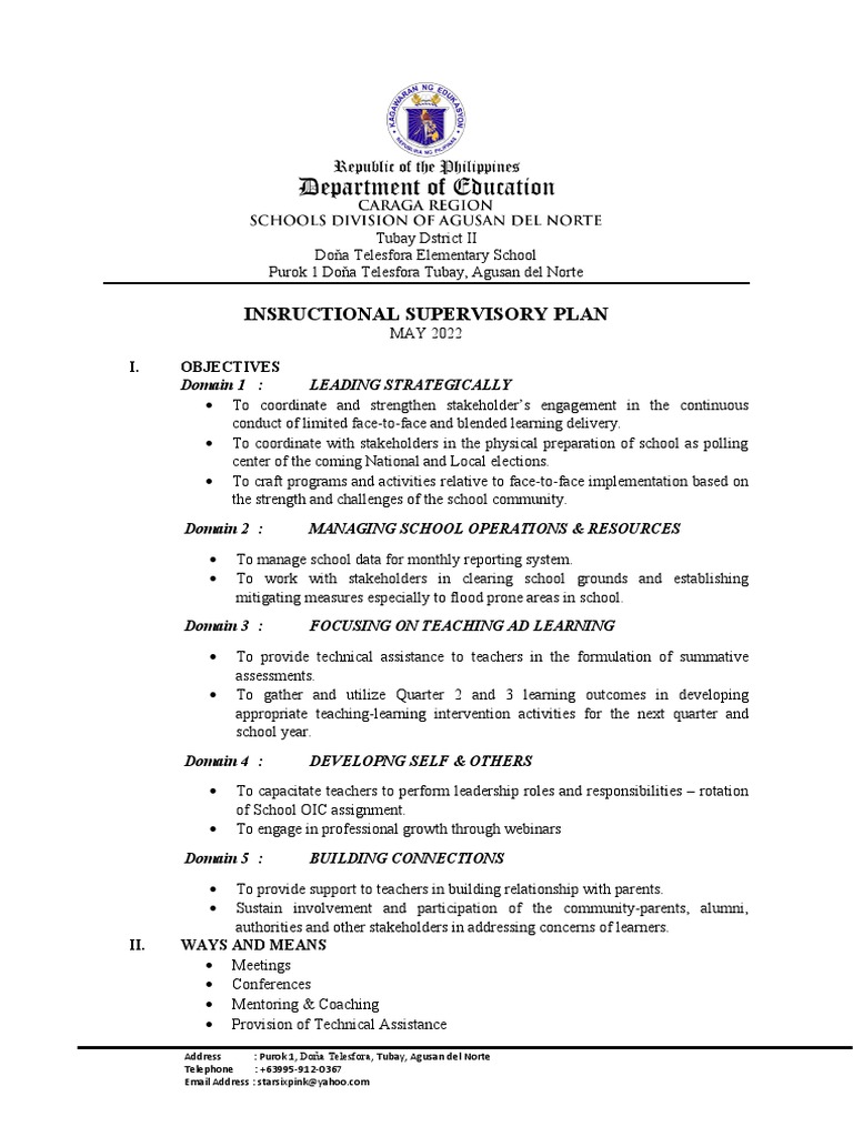 Supervisory Plan and Accomplisment Report | PDF