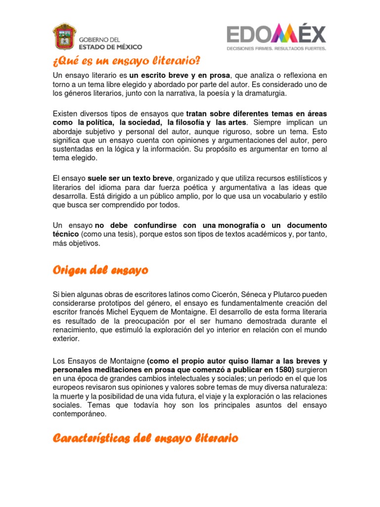 Ensayo Literario | PDF | Ensayos | Autor