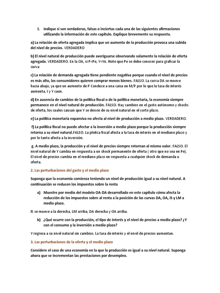 Análisis de la Oferta y Demanda Agregada | PDF | La política monetaria ...