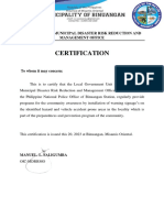Certification MDRRMO