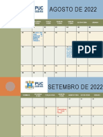 Calendário acadêmico agosto-outubro 2022
