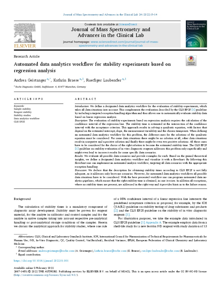 Journal of Mass Spectrometry and Advances in The Clinical Lab PDF