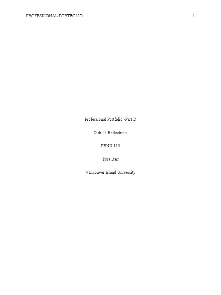 Professional Portfolio Assignment Part D Download Free Pdf Nursing