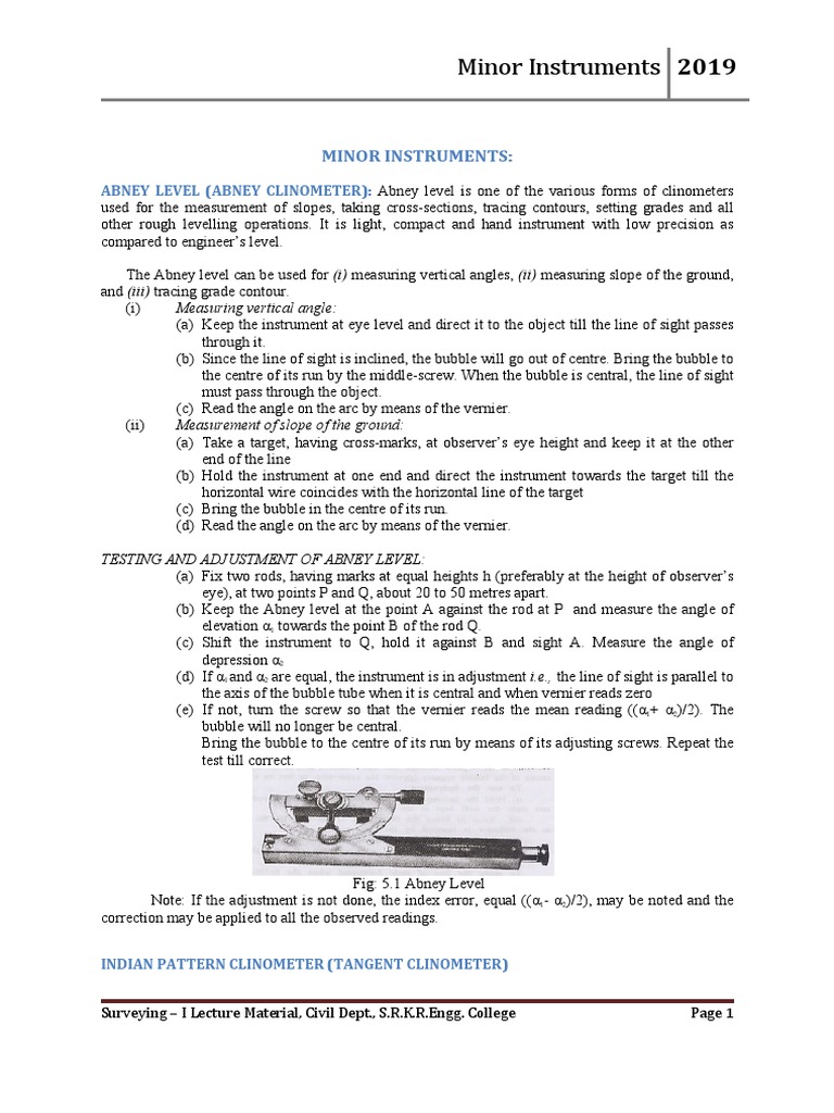Minor Instruments | PDF | Mirror | Metrology