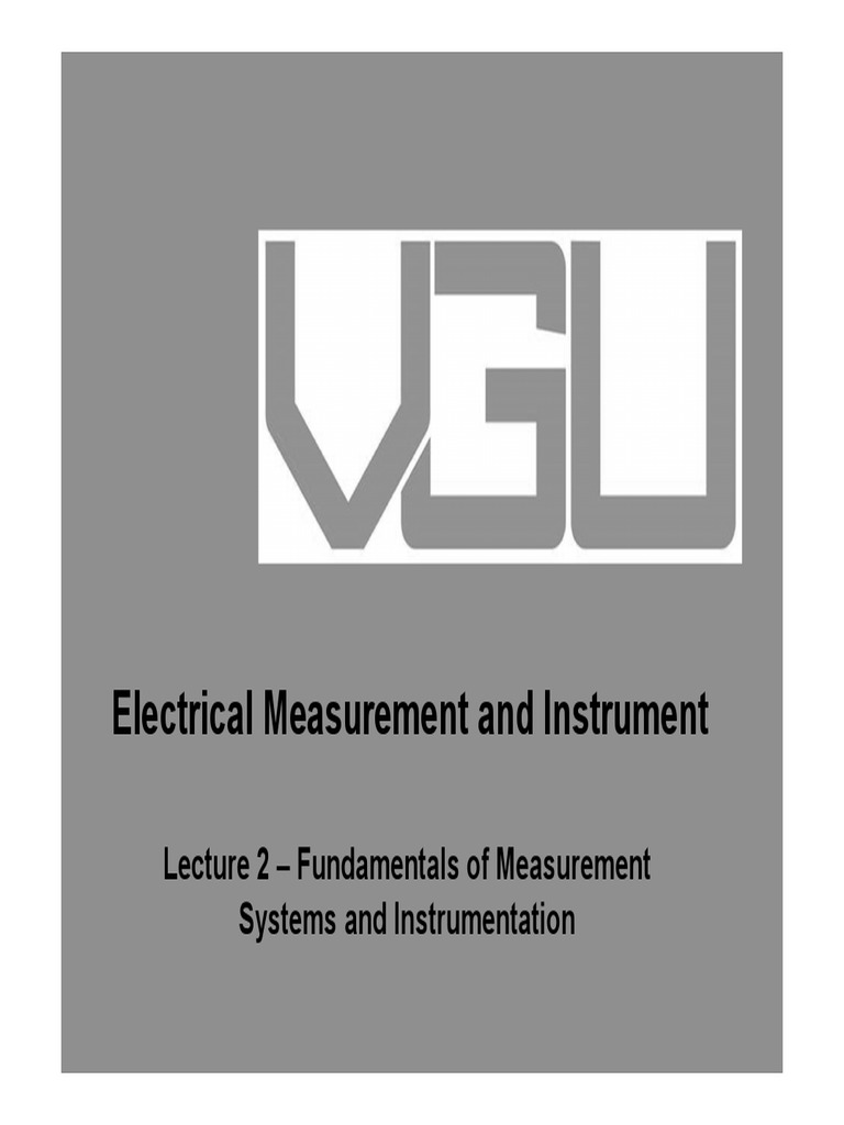 Electrical Measurement and Instrument PDF Accuracy And Precision