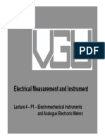 Electrical Measurement and Instrument: Lecture 4 - P1 - Electromechanical Instruments and Analogue Electronic Meters