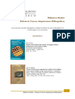 Biblioteca Mathes - Boletin de Nuevas Adquisiciones Bibliograficas Archivistica Arte e Hist